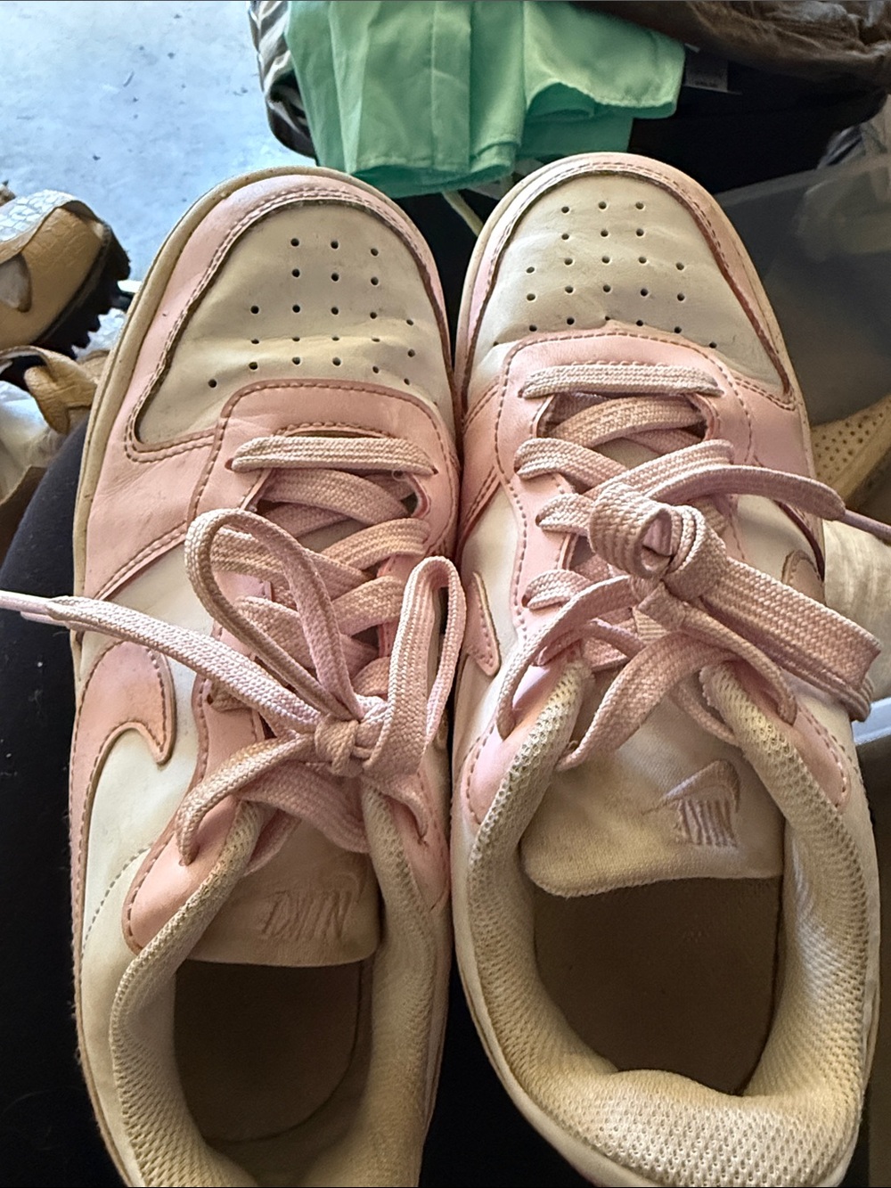 Nike Kids Pink and White Low-Top Sneakers